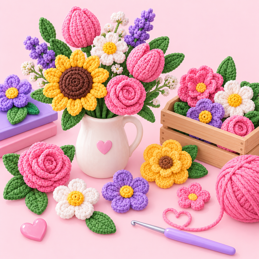 Crochet Flower Pattern Pack